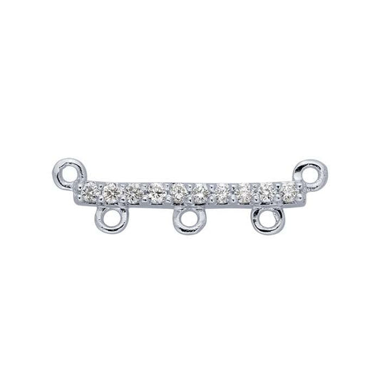 Sterling Silver Diamond-Set Bar Festoon Pendant
