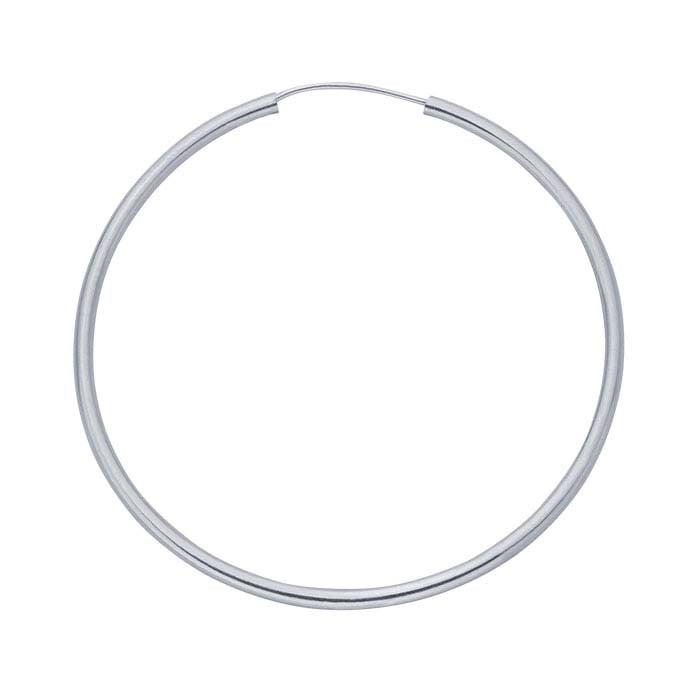 Sterling Silver 2.4 x 62.5mm Endless Hoop Earrings