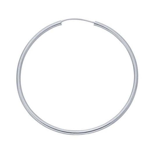 Sterling Silver 2.4 x 62.5mm Endless Hoop Earrings