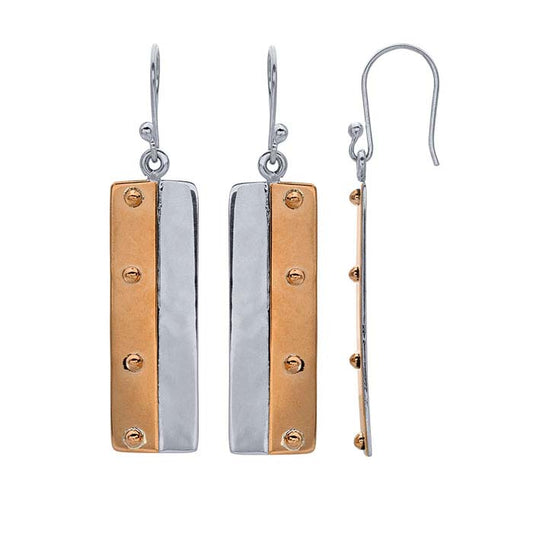 Sterling Silver Rectangle with copper Half