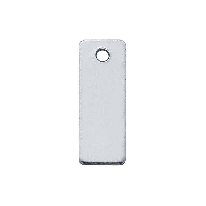 Sterling Silver 8 x 3mm Rectangle Tag