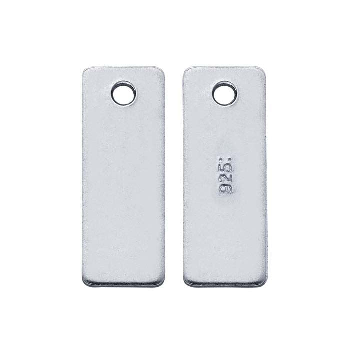 Sterling Silver 8 x 3mm Rectangle Tag