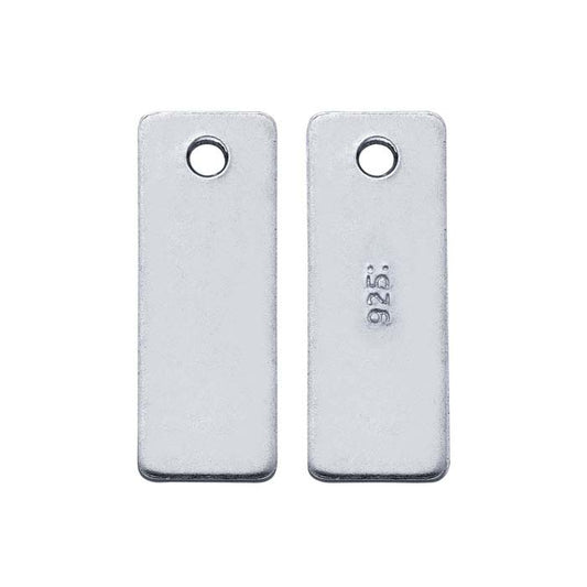Sterling Silver 8 x 3mm Rectangle Tag