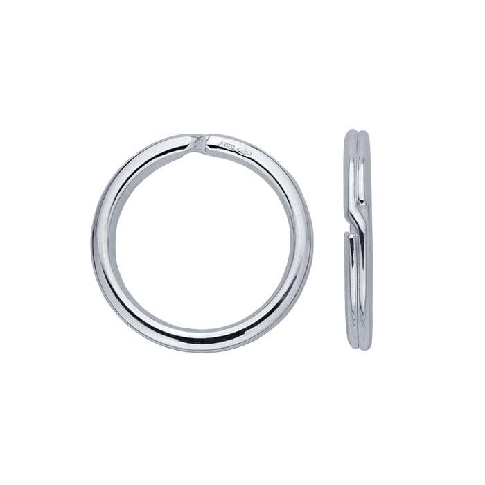 Sterling Silver Half-Round Wire Round Split Ring