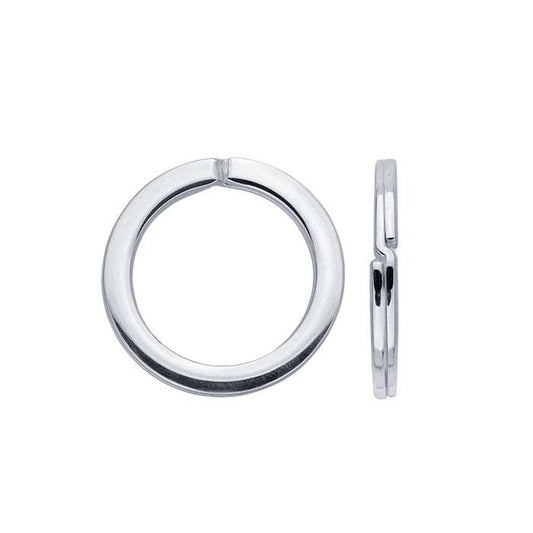 スターリングシルバー フラットワイヤー 25.5mm ラウンドスプリットリング