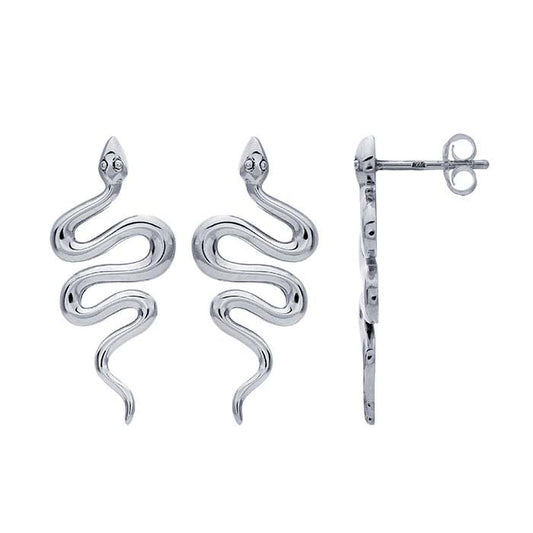 Sterling Silver Large Snake Post Earrings