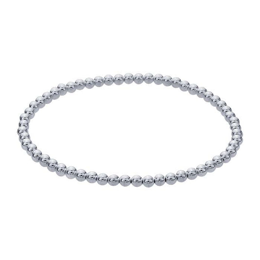 Sterling Zilveren 3mm Gebeade Stretch Bangle Armband