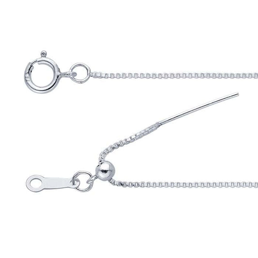 Sterling Silver Add-A-Bead Venetian Box Chain Necklaces, Adjustable