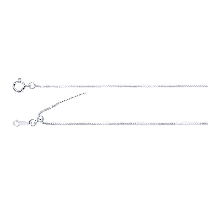 Sterling Silver Add-A-Bead Venetian Box Chain Necklaces, Adjustable