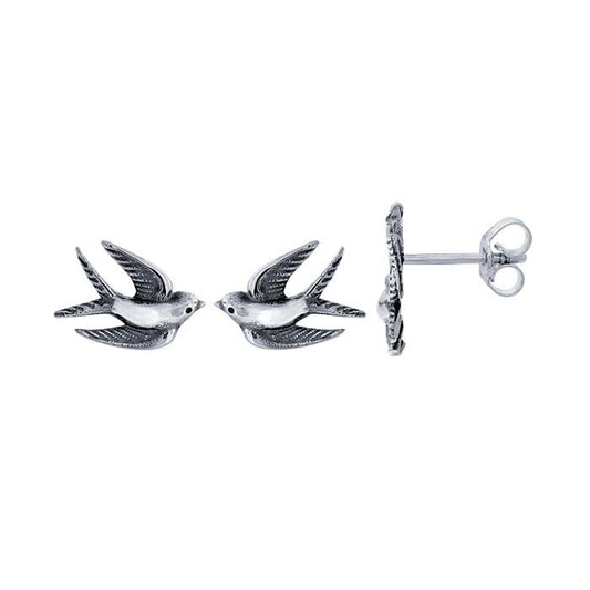 Sterling Silver Swallow Post Earrings