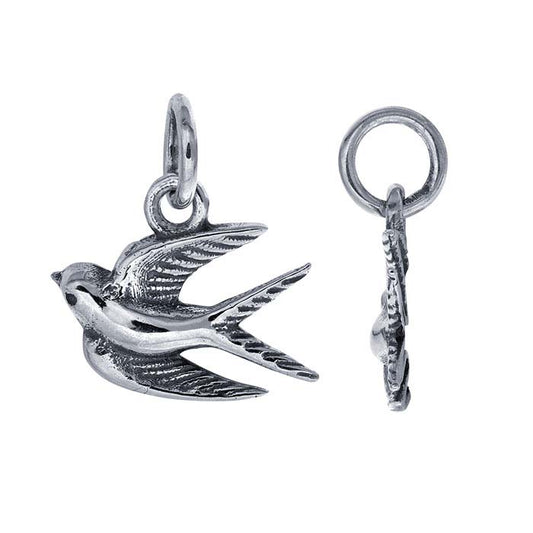 Sterling Silver Swallow Charm