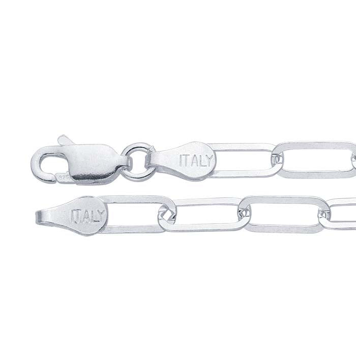 Sterling Silver 3.9mm Flat Oval Cable Chain