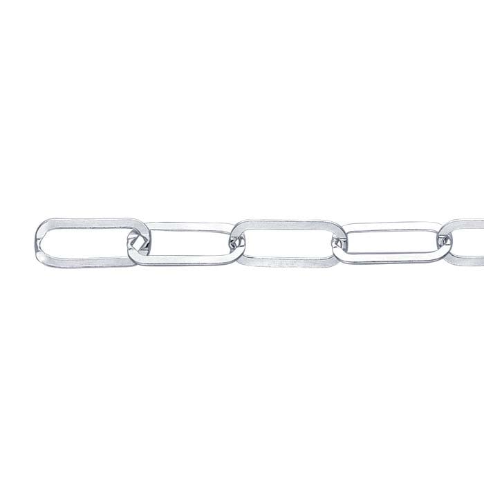 Flache ovale Ankerkette aus Sterlingsilber, 3,9 mm