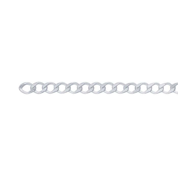 Sterling Silver 2.3mm Diamond-Cut Curb Chain, By the Foot