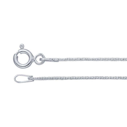 Sterling Silver 0.8mm Diamond-Cut Seamed Snake Chain