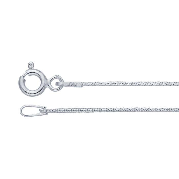 Sterling Silver 0.8mm Diamond-Cut Seamed Snake Chain