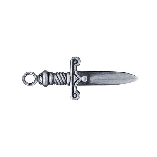 Chiusura a molla a pugnale medievale in argento sterling 29 x 11,4 mm