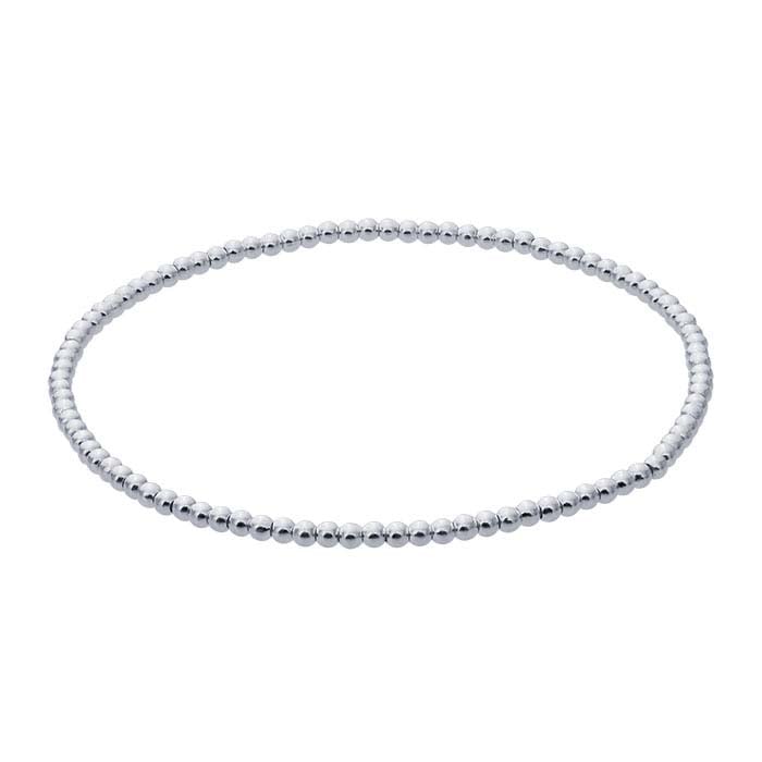 Bracciale rigido elasticizzato con perline da 2mm in argento sterling