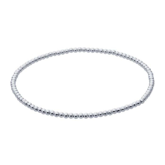 Sterling Zilver 2mm Kralen Stretch Bangle Armband