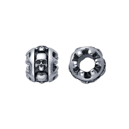 Sterling Silver 8 x 7.3mm Skull Round Bead