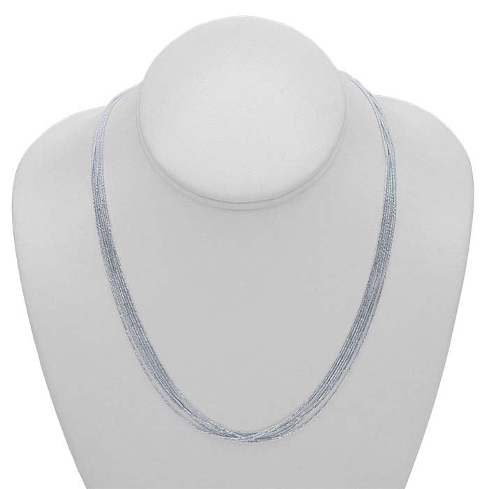 Sterling Silver 7-Strand Diamond-Cut Seamed Snake Chain Necklace