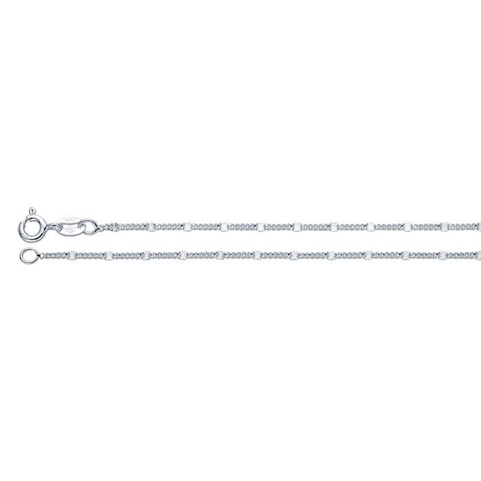 Sterling Silver 1.5mm Curb Chain with Stamped Oval Links