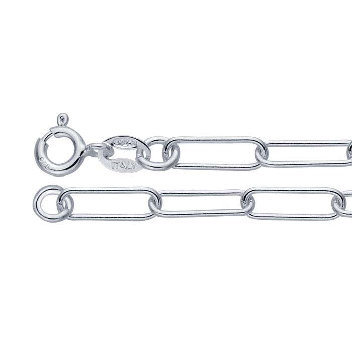 Sterling Silver Elongated Oval Cable Chain