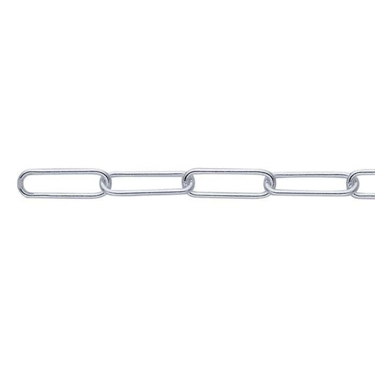 Sterling Silver 3,5 mm Oval Kabelkedja, Per Fot