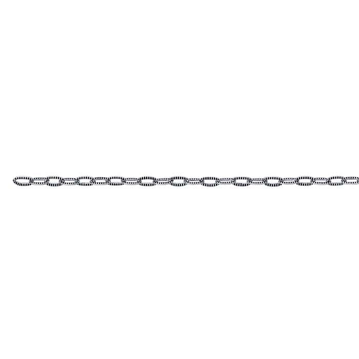 Sterling Silver Oxidized 2.1mm Patterned Cable Chain
