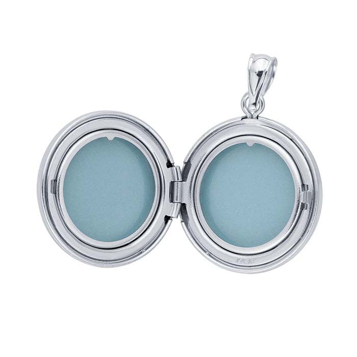 Sterling Silver Round "In Loving Memory" Locket Pendant