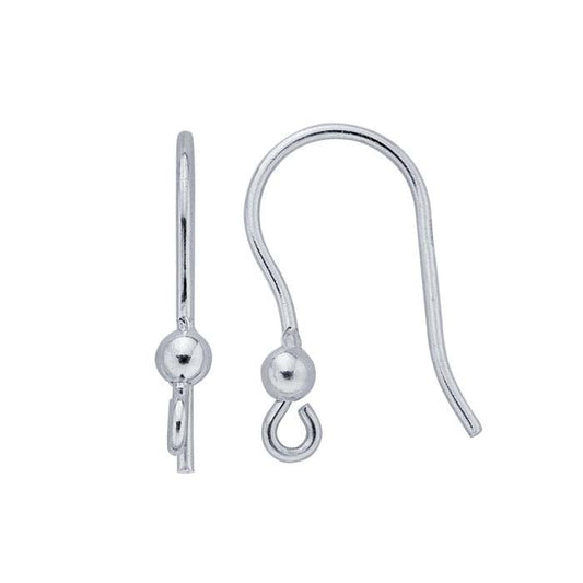 Sterling Silver Heavy Ear Wire with Loop and 3mm Bead