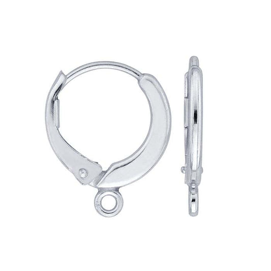 Sterling Silver Round Lever-Back Ear Wire with Open Ring