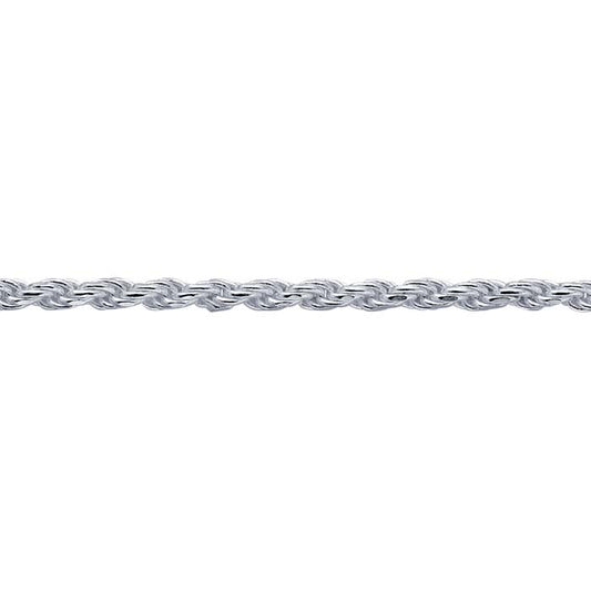 1 mm französische Kordelkette aus Sterlingsilber mit Diamantschliff