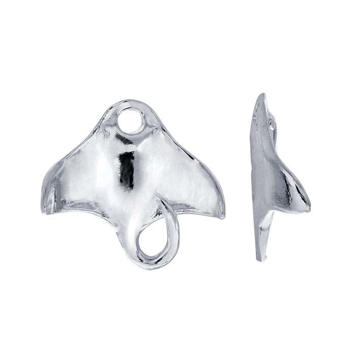Sterling Silver 3D Manta Ray Charm