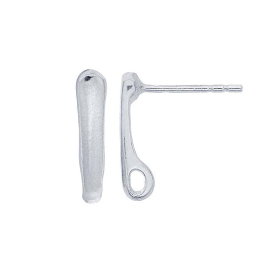 Sterling Silver Long Bar Post Earring with Loop
