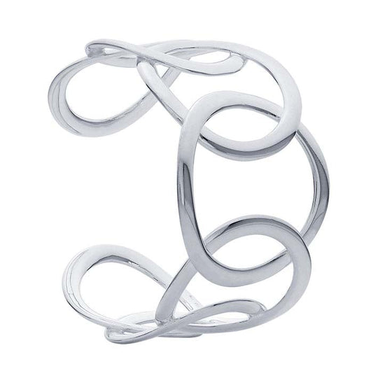 Sterling Silver Large Circles Cuff Bracelet