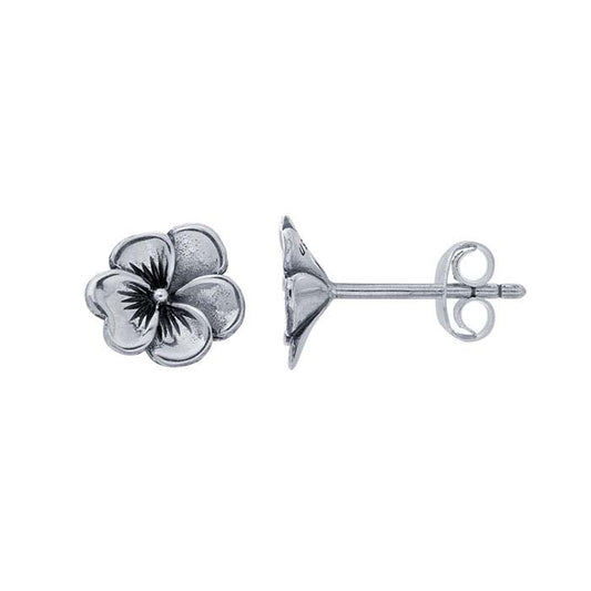 Sterling Silver Pansy Post Earring