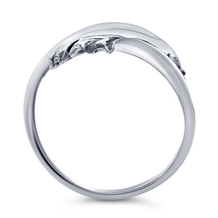 Sterling Silver Ginkgo Leaf Bypass Ring