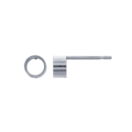 Sterling Silver 4mm Round Cabochon Post Earring Mounting