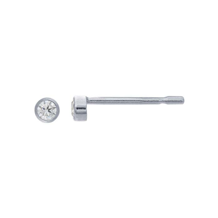 Sterling Silver 2mm CZ-Set Post Earrings