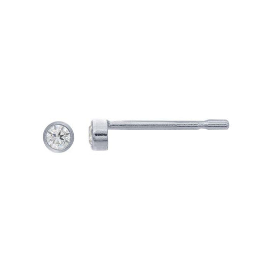 Sterling Silver 2mm CZ-Set Post Earrings
