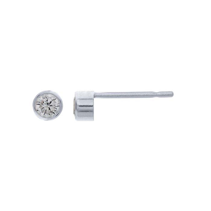 Sterling Silver 3mm CZ-Set Post Earrings