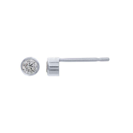 Sterling Silver 3mm CZ-Set Post Earrings