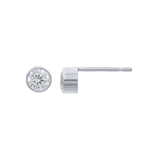 Sterling Silver 4mm CZ-Set Post Earrings