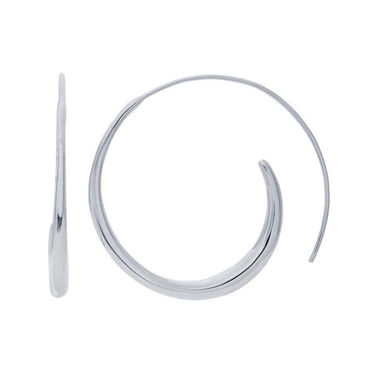 Sterling Silver Tapered Hoop Earring