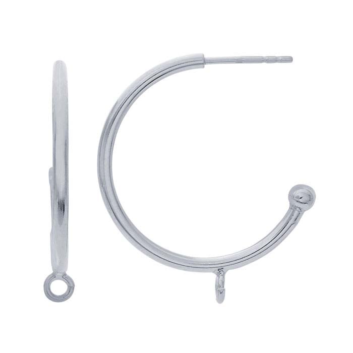 Sterling Silver Hoop Earring with Ball and Ring