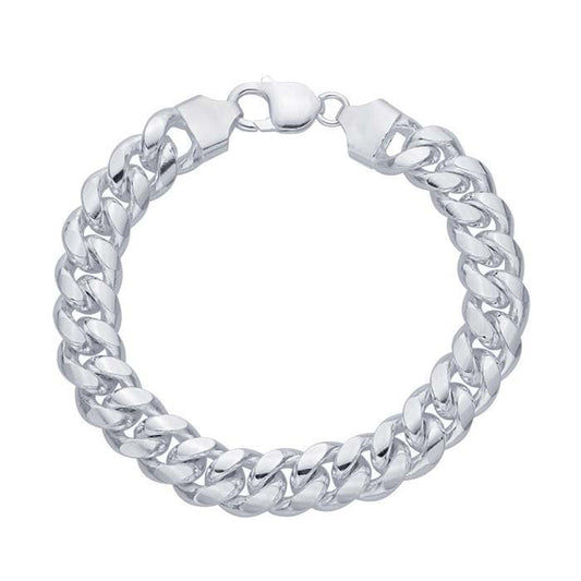 Sterling Silver Diamond-Cut Curb Chain Bracelet