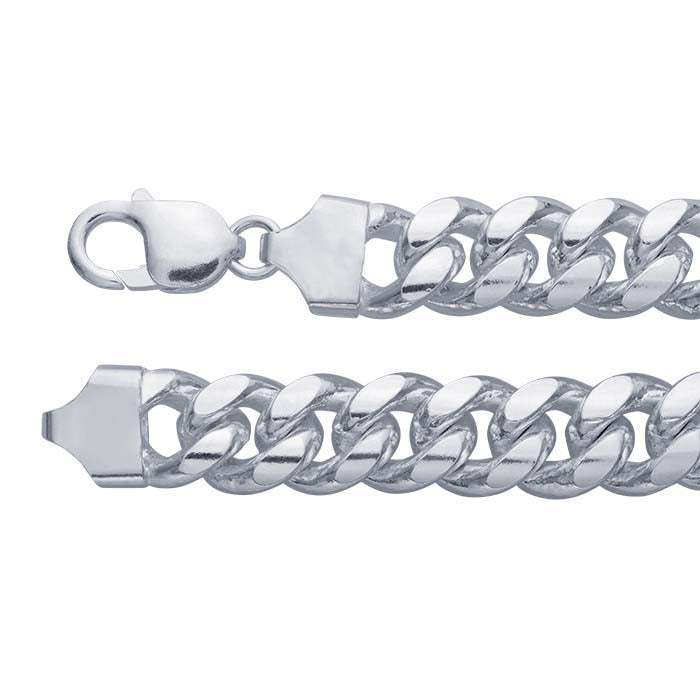 Sterling Silver Diamond-Cut Curb Chain Bracelet