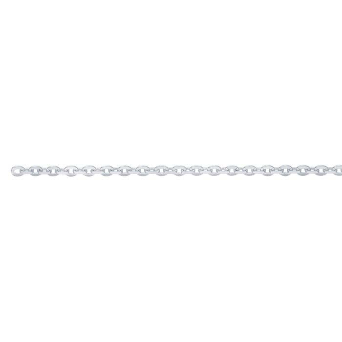 Sterling Silver Flat Oval Cable Chain, By the Foot
