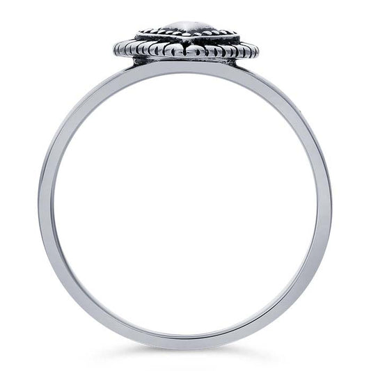 Sterling Silver Flaming Heart Ring